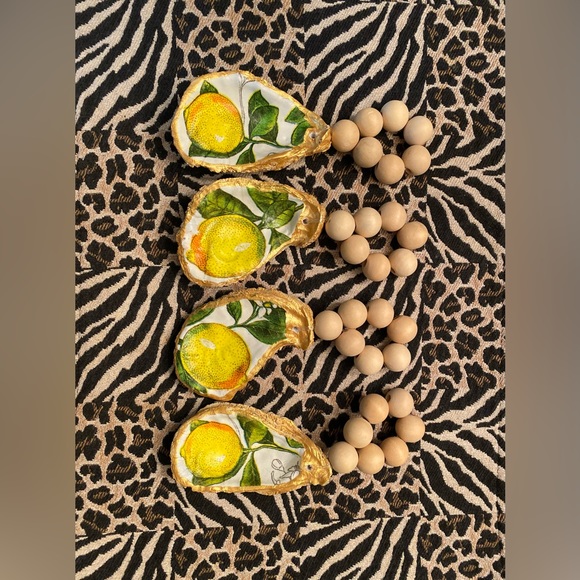 DECOUPAGE OYSTER SHELLS NAPKINS RINGS. - Picture 12 of 12